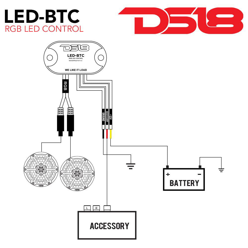 DS18 LED Light Bluetooth Control Works wAndroid  iPhone LEDBTC