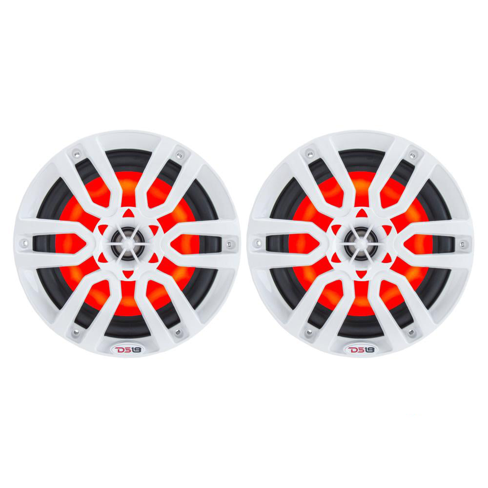 DS18 HYDRO 65 2Way Marine Speakers wRGB LED Lights 300W  White NXL6