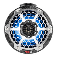 DS18 HYDRO 65 Compact Wakeboard Pod Tower Speaker wRGB LED Lights  375W  Black Carbon Fiber CFPS6