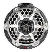 DS18 HYDRO 65 Compact Wakeboard Pod Tower Speaker wRGB LED Lights  375W  Black Carbon Fiber CFPS6